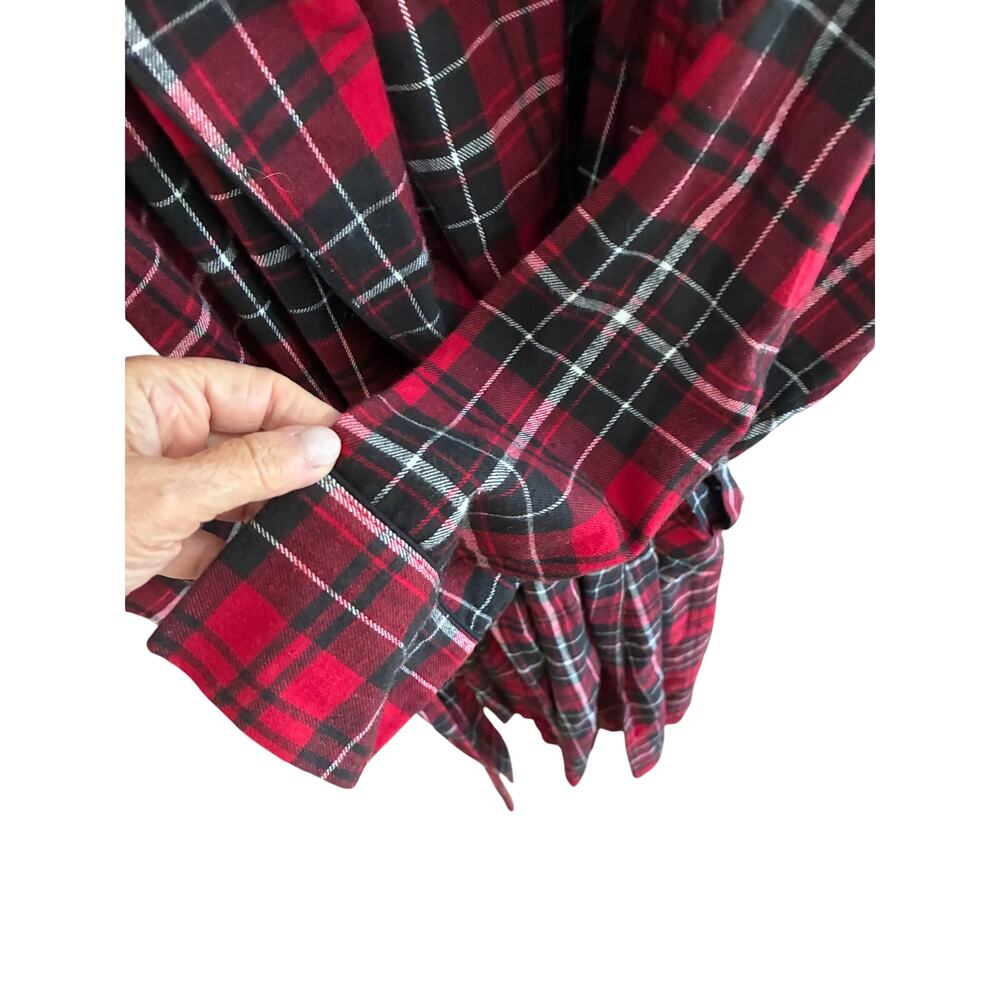 St. John's Bay Mens Robe 2XL Flannel Cotton Plaid Long Sleeve Loungewear - Picture 4 of 5